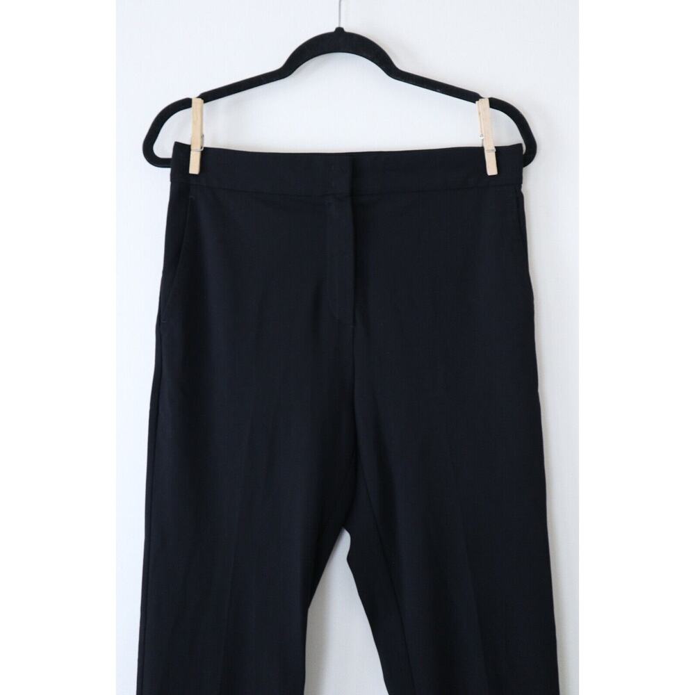 Max Mara US 10 Slim Leg Stretch Pants Flat Front Black - Picture 2 of 11